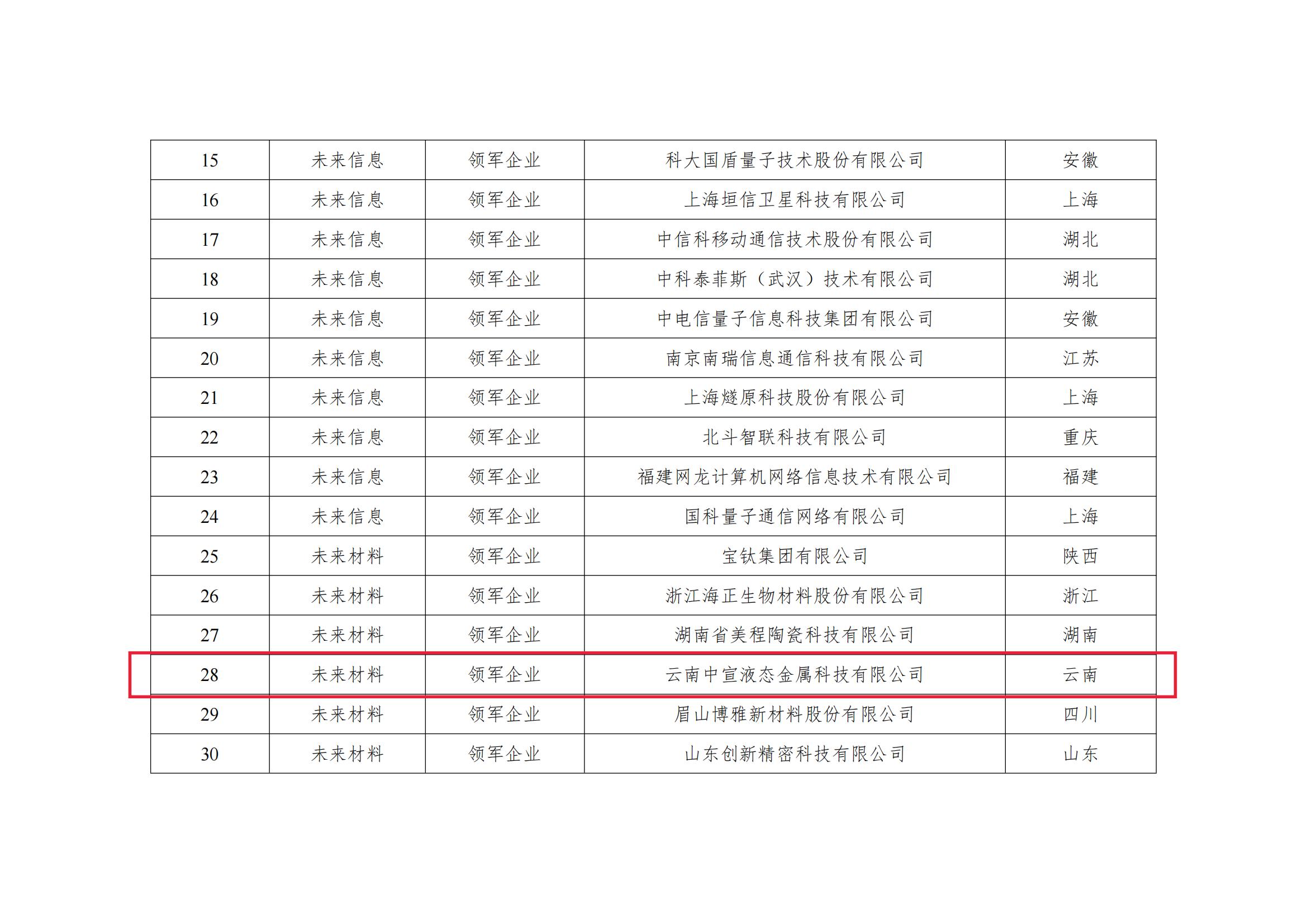 喜訊｜中宣液態(tài)入選工信部2024年未來材料領軍企業(yè)名單！